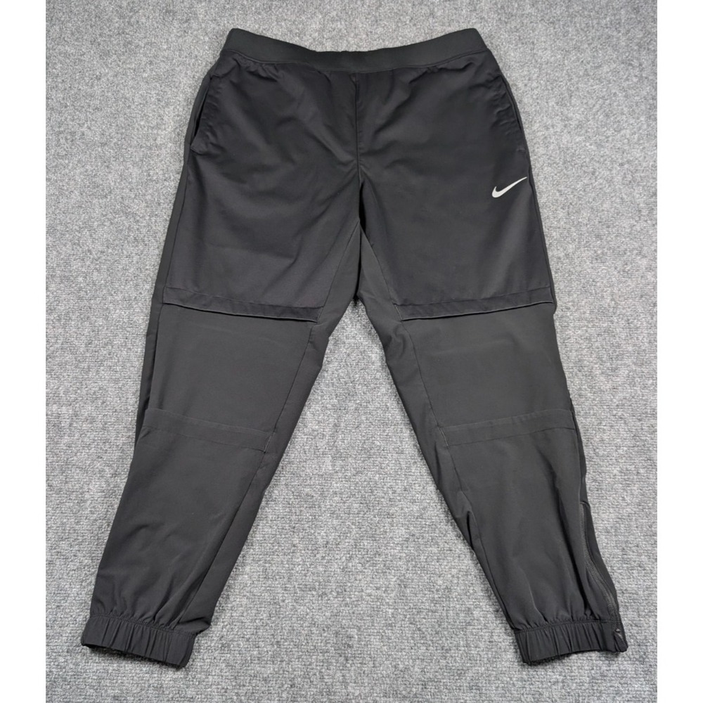 Nike Shield Swift Running Pants Womens Large Black Workout Athletic Performance